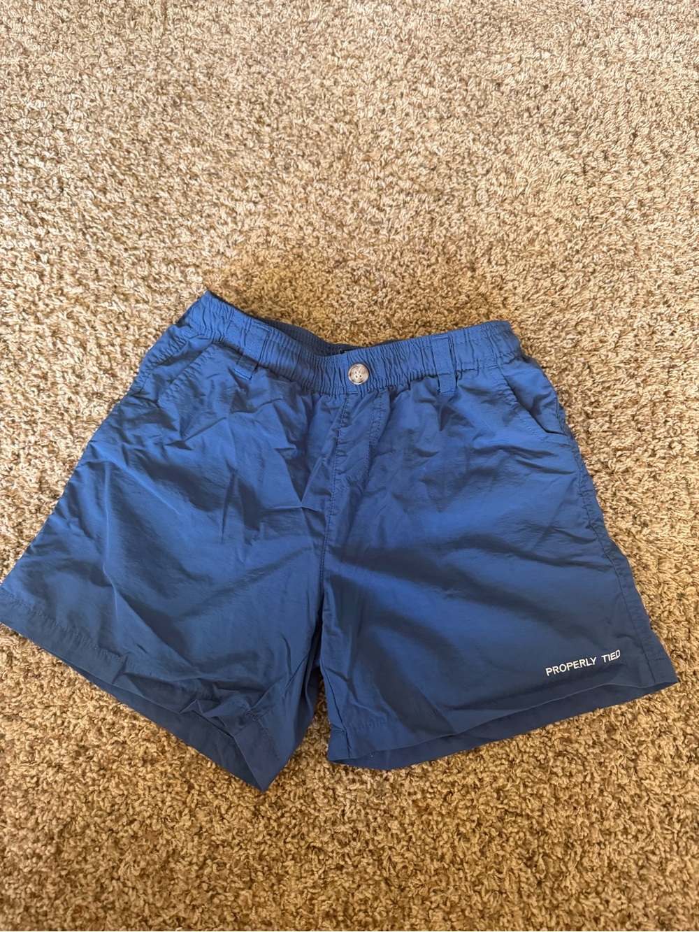 YM Properly Tied Kids' Blue Elastic-Waist Shorts
